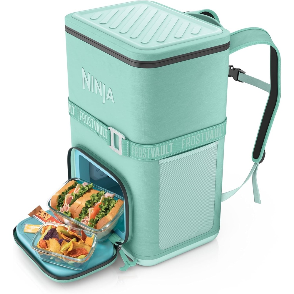 image:imageNinja  Backpack Cooler  FrostVault Go 36 Can Soft Cooler  Leakproof Zipper with Built in Can Opener 2 Ice Packs amp Dry Storage Drawer  for Hiking Camping amp More  Birch Beige  FF136CSCactus Green