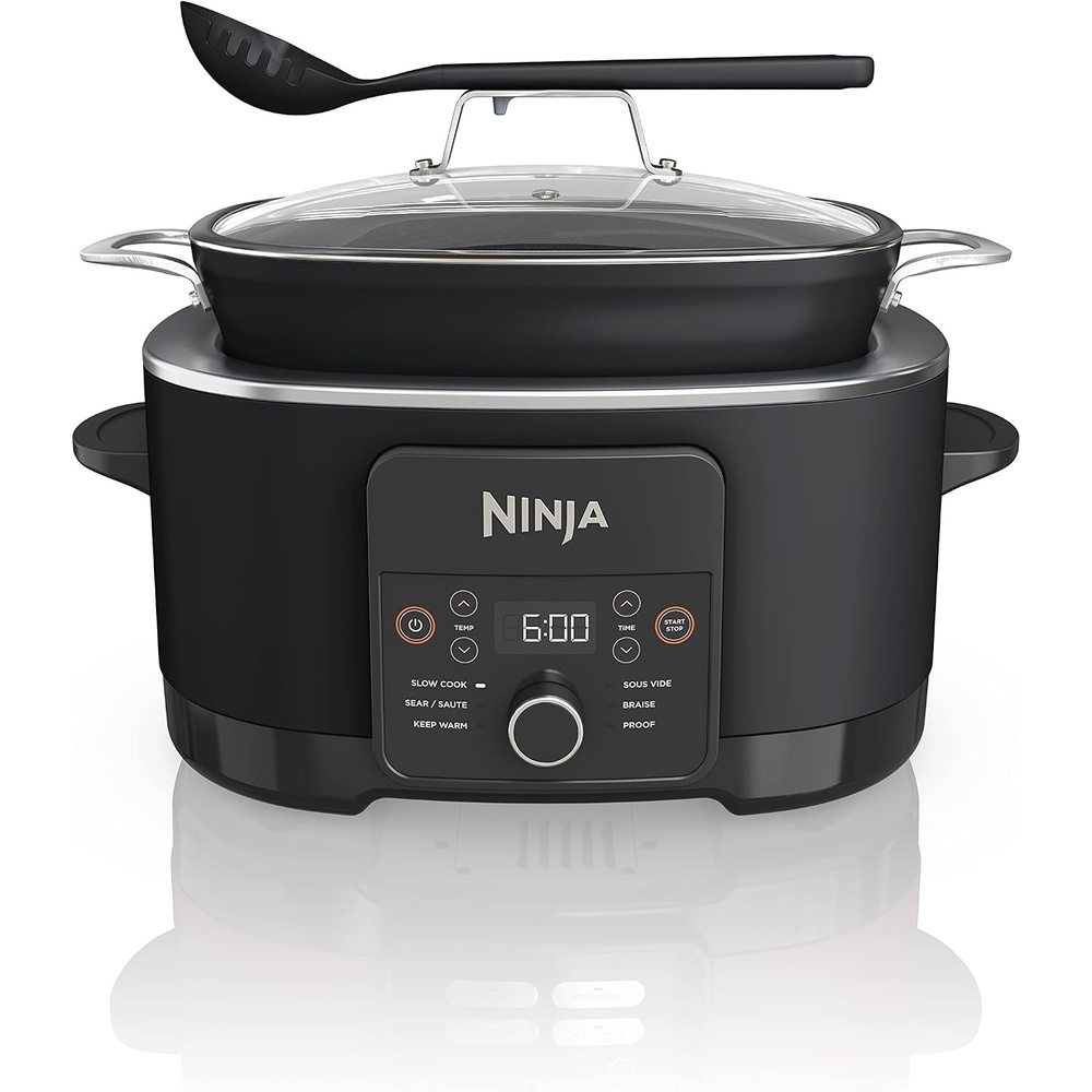 image:imageNinja 12in1 PossibleCooker PLUS  85qt  Sous Vide amp Proof MultiCooker  Slow Cooker Dutch Oven amp More  Glass Lid amp Integrated Spoon  Nonstick  Oven Safe Pot to 500F  Black  MC1010Black