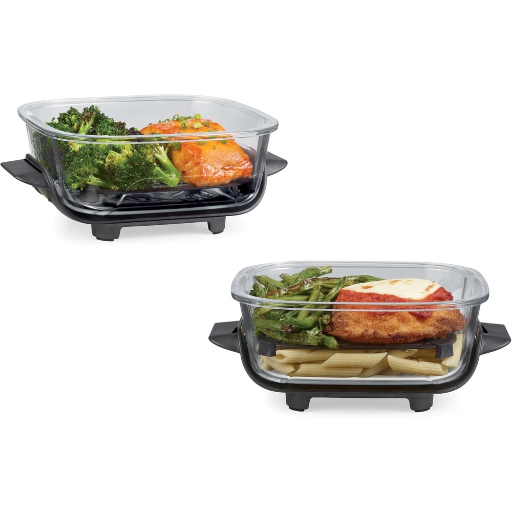 image:imageNinja 25QT CleanCrisp Glass Container amp Storage lid Compatible with Ninja Crispi FN101 amp AS101 Portable Cooking System Microwave Freezer and Dishwasher Safe PFAS and PTFE Free XSKSFNMED6 Cup 2pk