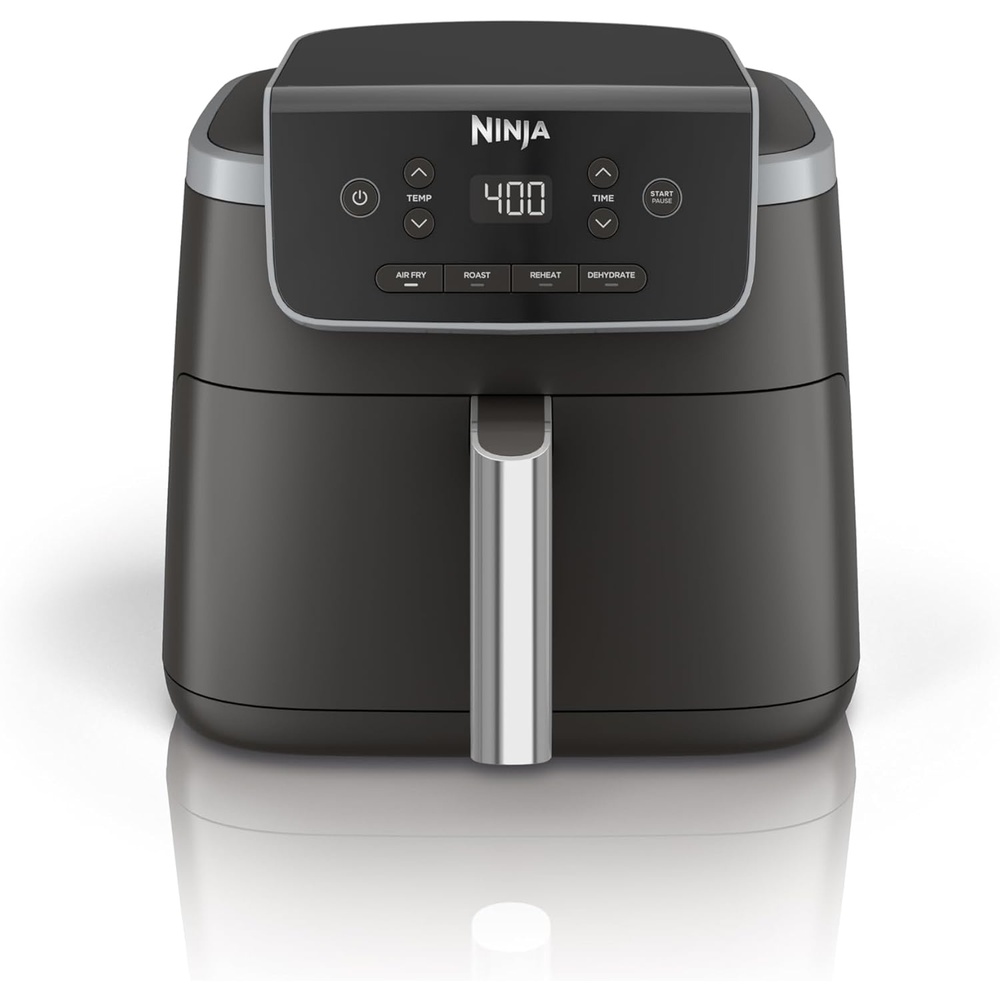 image:imageNinja Air Fryer Pro 4in1 Capacity 5 m2 47 Litres Outdoor Roast BBQ Heating Drainage BBQ Air Crisp Technology Nonstick Basket and Crispy Griddle Grey