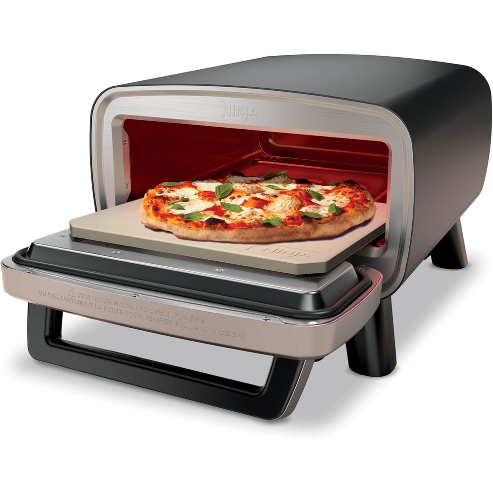 image:imageNinja Artisan Outdoor Pizza Oven 12inch 3minute Pizza Neapolitan Thin Crust New York Chicago Custom 700F Max Temperature Electric Heat Bake Broil Proof Warm Blue MO201BL1Gray
