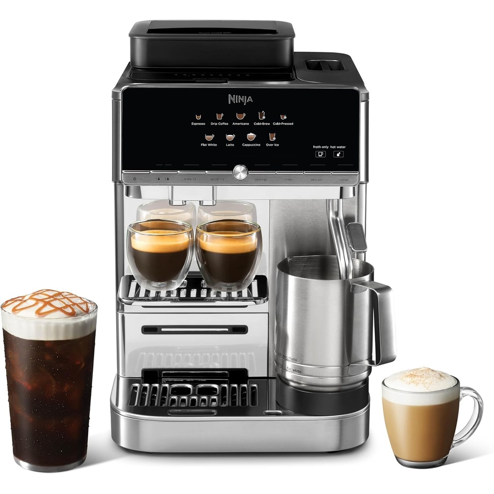 image:imageNinja AutoBarista Fully Automatic Espresso Machine  10 One Touch Hot amp Iced Drink Options Builtin Coffee Grinder Milk Frother  Easy SelfClean  Latte Cappuccino Cold Brew  AE1001