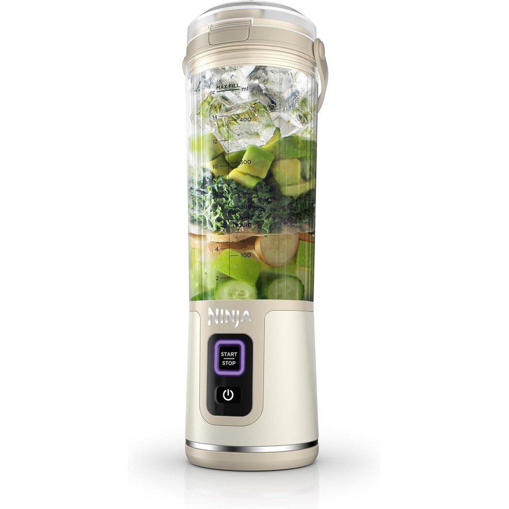 image:imageNinja BC151PR Blast Portable Blender Cordless 18oz Vessel Personal Blenderfor Shakes amp Smoothies BPA Free LeakproofLid amp Sip Spout USBC Rechargeable Dishwasher Safe Parts Passion FruitCream