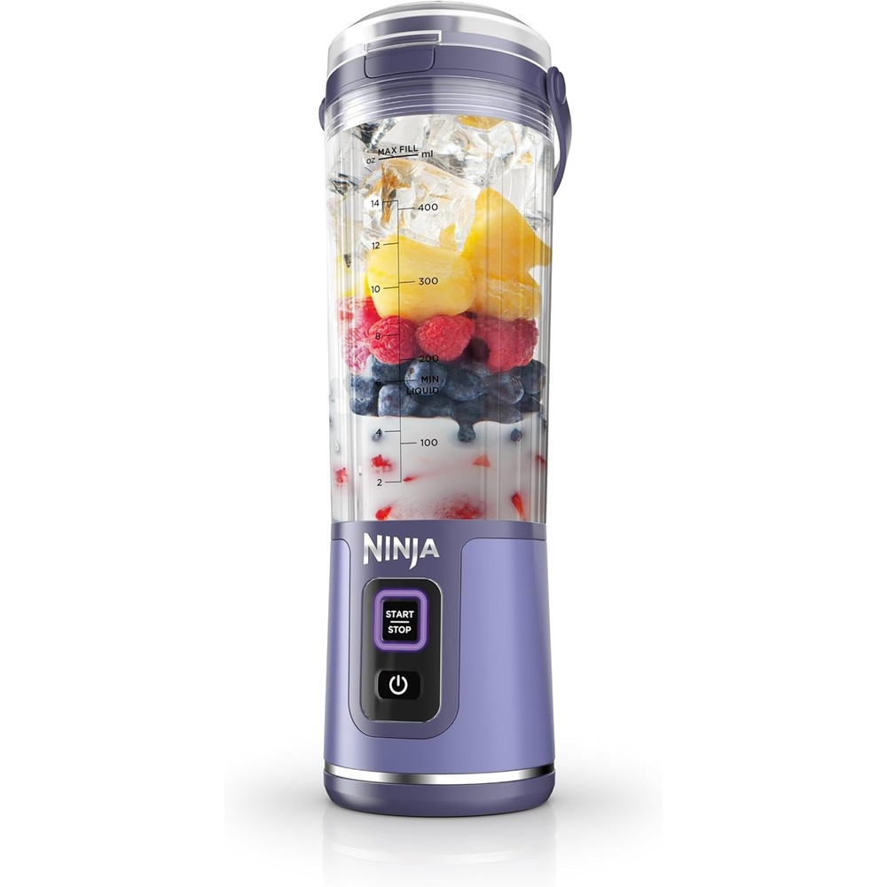 image:imageNinja BC151PR Blast Portable Blender Cordless 18oz Vessel Personal Blenderfor Shakes amp Smoothies BPA Free LeakproofLid amp Sip Spout USBC Rechargeable Dishwasher Safe Parts Passion FruitGalaxy Purple