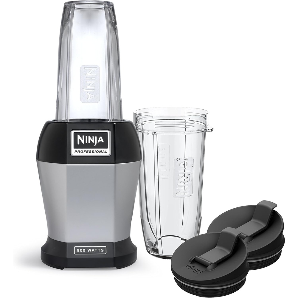 image:imageNinja BL450C Nutri Pro Personal Blender For Juices Shakes amp Smoothies 18 and 24 Oz cups BlackSilver 900W Canadian Version
