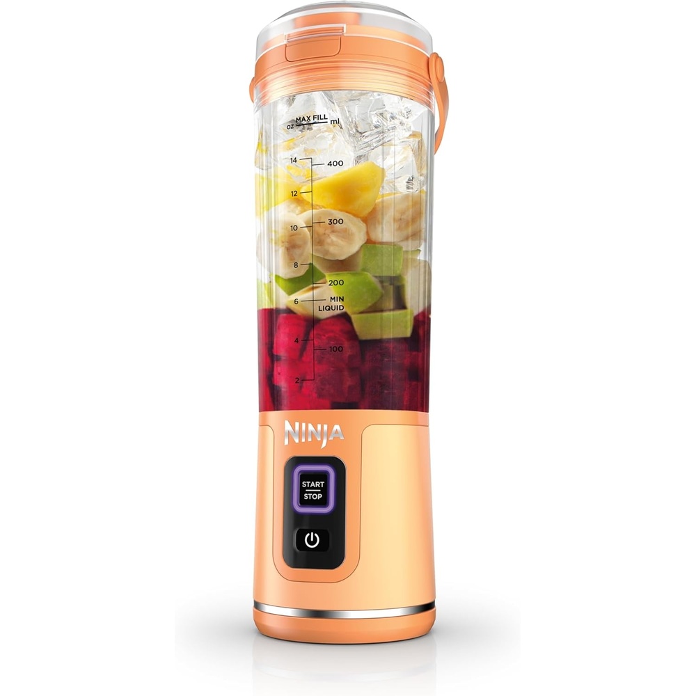 image:imageNinja Blast Portable Blender Cordless 18oz Vessel Personal Blender ForShakes and Smoothies BPA Free LeakproofLid and Sip Spout USBC Rechargeable Dishwasher Safe Parts Tinted Aqua BC151AQOrange