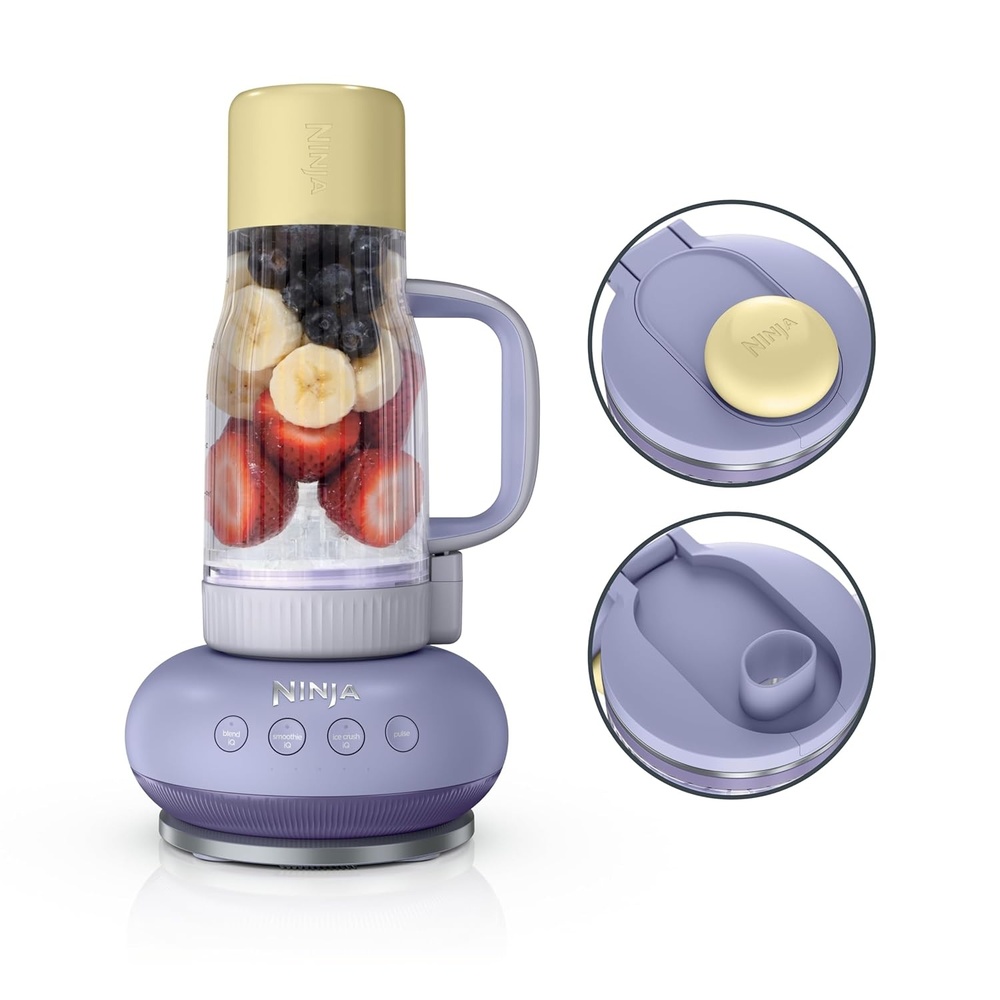 image:imageNinja BlendBOSS  Personal Smoothie Blender and Tumbler  26oz Travel Tumbler wLeakproof Lid amp Intergrated Chug Spout  AutoIQ Technololgy  1200 Peak Watt  Cyberspace  DB301CYBRN  NEWLavender Lemonade