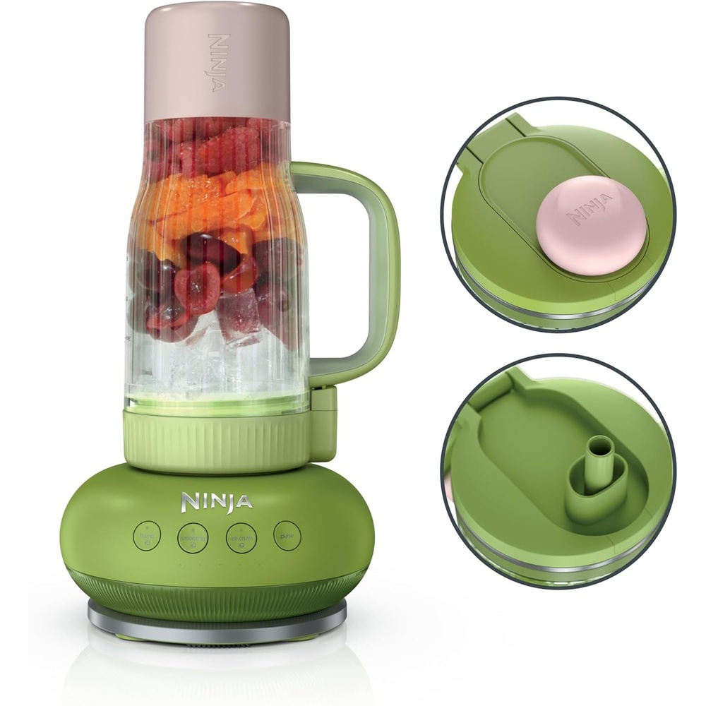 image:imageNinja Blendboss  Personal Blender for Smoothies amp Frozen Drinks  26oz Travel Tumbler with LeakProof Lid Chug Spout amp Detachable Straw  AutoiQ Technology  Blue Raspberry  DB351BLWatermelon Bubblegum