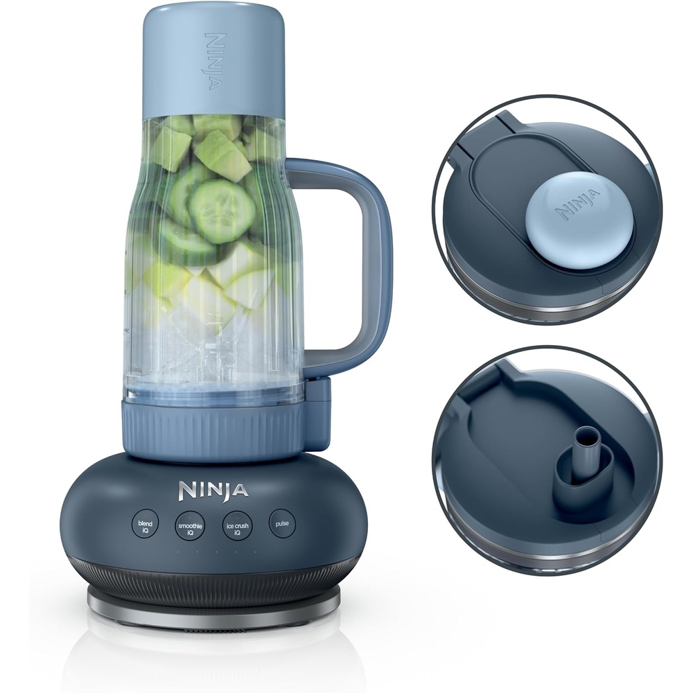 image:imageNinja Blendboss  Personal Blender for Smoothies amp Frozen Drinks  26oz Travel Tumbler with LeakProof Lid Chug Spout amp Detachable Straw  AutoiQ Technology  Blue Raspberry  DB351BLCyberspace