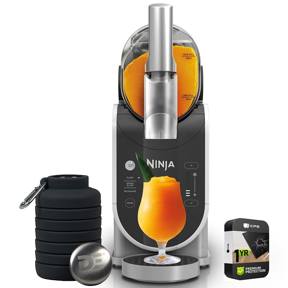 image:imageNinja FS301 SLUSHi 88 oz Frozen Drink amp Slushie Machine Renewed Bundle with Deco Essentials Collapsable Water Bottle BPA Free 24oz GrayStainless and 1 YR CPS Enhanced Protection Pack72 oz  3 Presets  Deco Gear Bottle