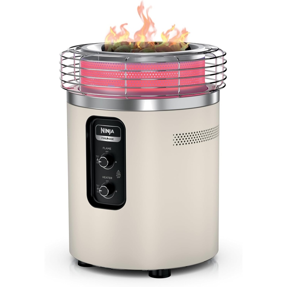 image:imageNinja Fireside360 Outdoor Heater amp Fire Pit  3 Modes Flame Heat Flame amp Heat  Portable for Patio Deck Camping  Easy Control Smokeless Flames  Push to Start Ignition  Charcoal  OF101AMZStone