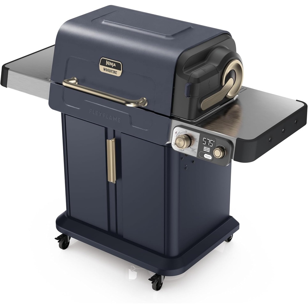 image:imageNinja FlexFlame Grill and Smoker  Electric and Propane Grill Roaster BBQ Grill  5in1 Cooking System  3 Burner  Digital Control  Outdoor Cooking Griddle Pizza Maker  Green  PG301GNBlue