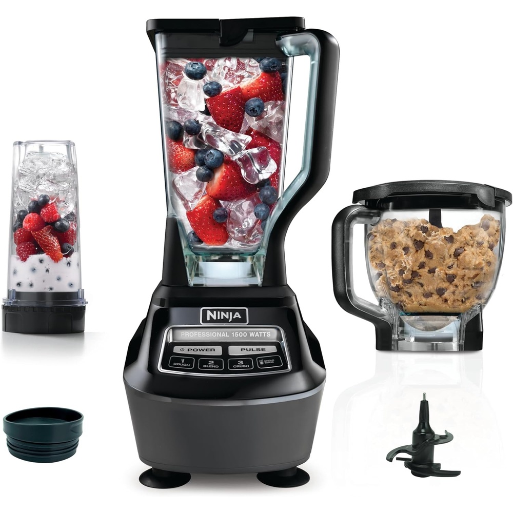image:imageNinja Kitchen System  AllinOne Food Processor amp Blender for Smoothies  Includes Pitcher Travel Cup amp 8Cup Bowl  Makes Salsa Dough Shakes amp Frozen Drinks  120 Volts  Black  BL770AMZ