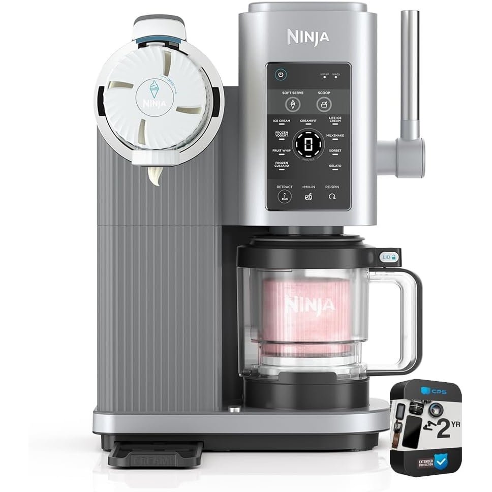 image:imageNinja NC701 CREAMi Swirl 13in1 Soft Serve Ice Cream Machine Renewed Bundle with 2 YR CPS Enhanced Protection Pack
