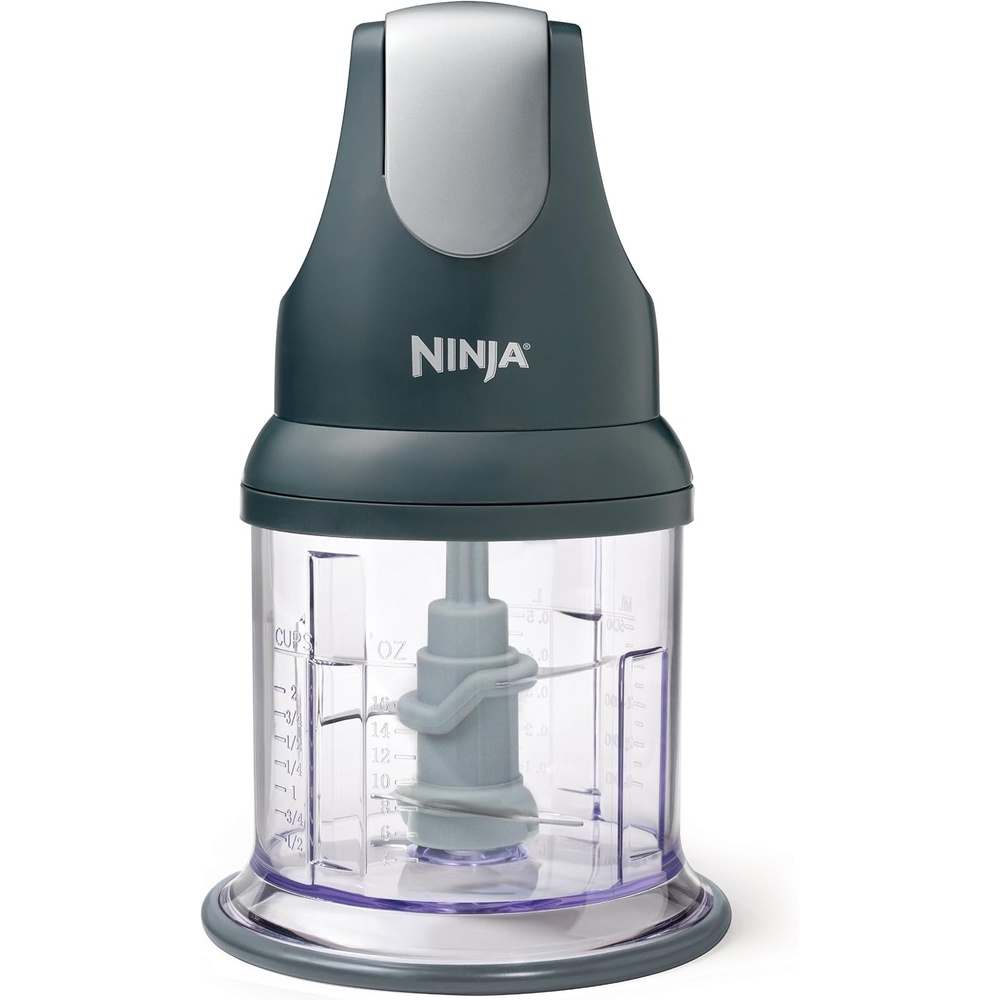 image:imageNinja NJ100GR Express Chop Manual Food Processor for Chopping Mincing Pureeing Vegetables and other Ingredients 16Ounces Gray