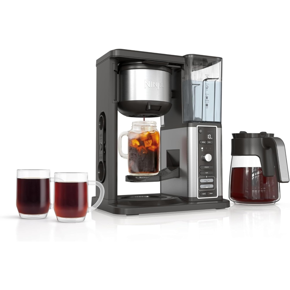 image:imageNinja Specialty Coffee Maker  Includes 10Cup Carafe FoldAway Frother Permanent Filter amp Removable Dishwasher Safe Reservoir  6 Brew Styles 8 Cup to Travel Mug to Pot Sizes  Black  CM40112 Cup