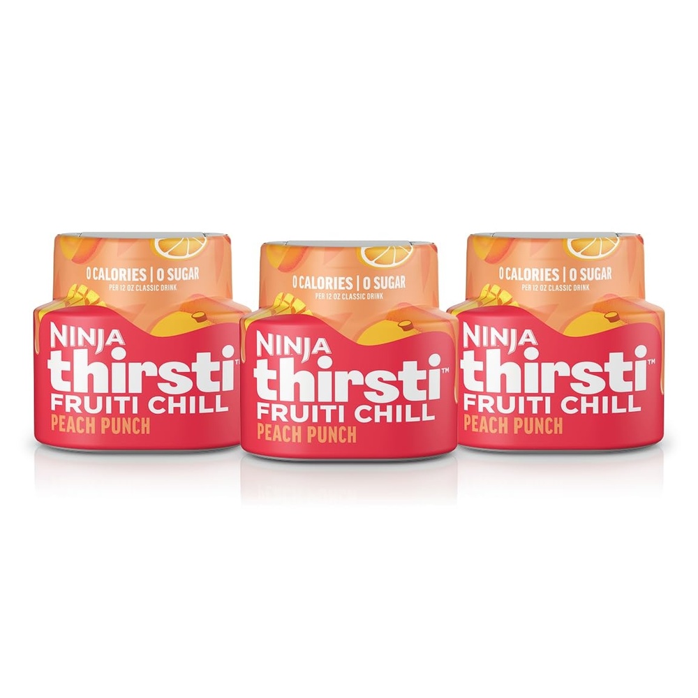 image:imageNinja Thirsti Flavored Water Drops FRUITI CHILL Berry Burst Bold Fruit Flavor Sparkling or Still Zero Calories Zero Sugar Makes 17 12oz drinks 3 Pack WCFBRPNAMPeach Punch
