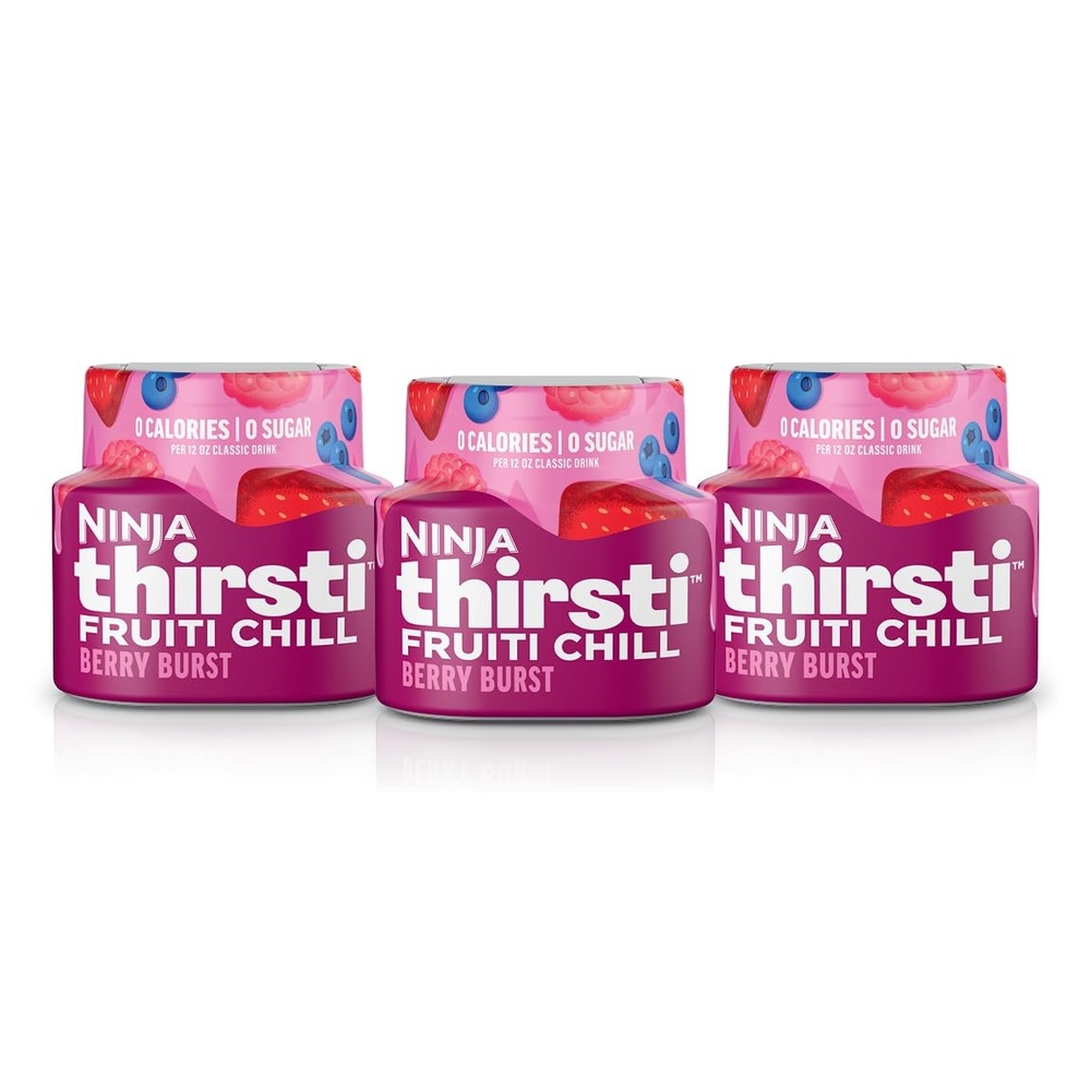 image:imageNinja Thirsti Flavored Water Drops FRUITI CHILL Berry Burst Bold Fruit Flavor Sparkling or Still Zero Calories Zero Sugar Makes 17 12oz drinks 3 Pack WCFBRPNAMBerry Burst