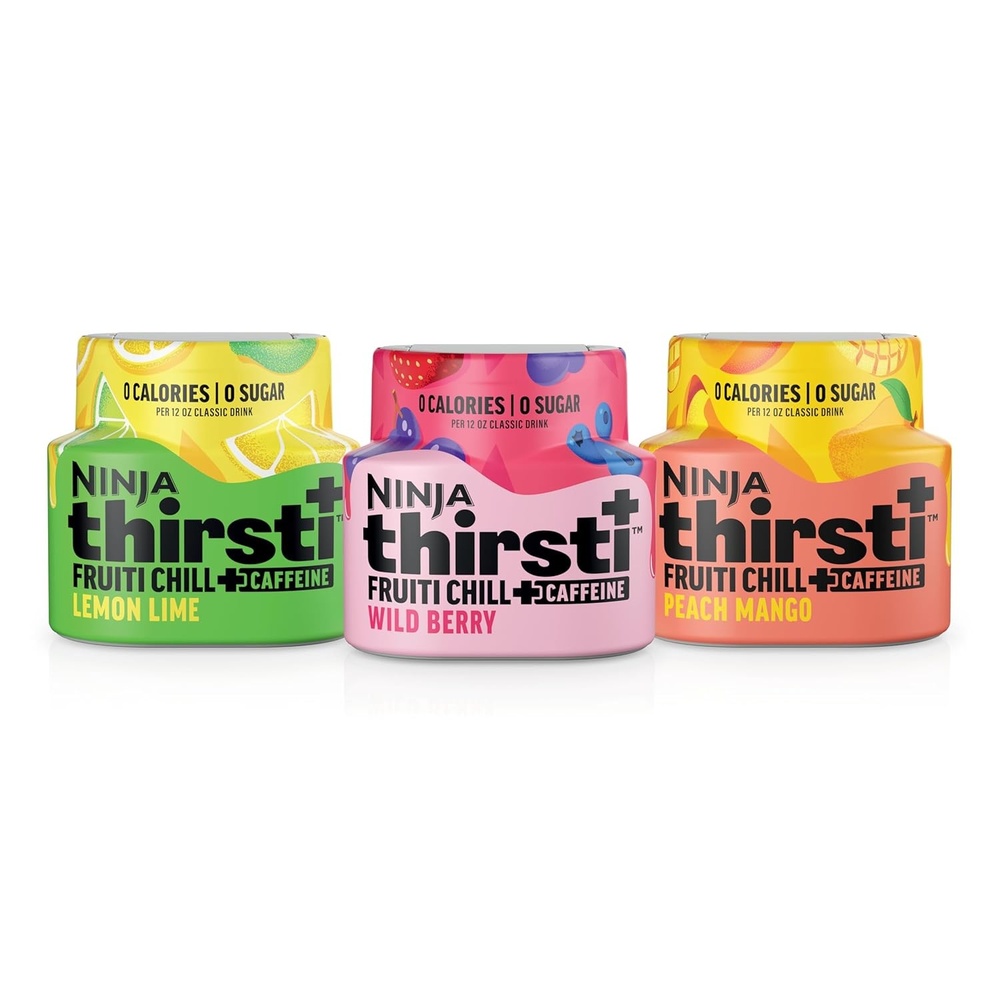 image:imageNinja Thirsti Flavored Water Drops FRUITI CHILL Wild Berry Bold Fruit Flavor with Caffeine Sparkling or Still Zero Calories Zero Sugar Makes 17 12oz drinks 3 Pack WCFWDBRAMFruiti Chill Variety Pack