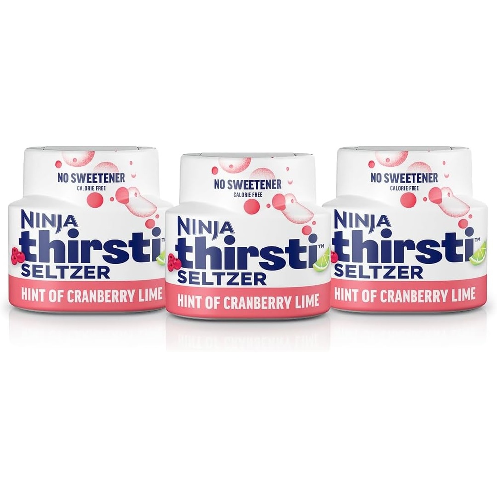image:imageNinja Thirsti Flavored Water Drops SELTZER Lemon Crisp and Refreshing Sparkling Water Zero Calories Zero Sugar Zero Sweeteners Makes 20 12oz drinks 3 Pack WCFLEMNAMCranberry Lime