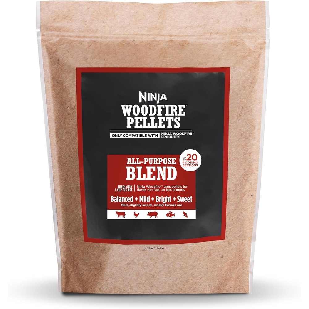 image:imageNinja Woodfire Pellets Robust Blend 2lb Bag Up to 20 Cooking Sessions 100 Real Wood Pellets Only Compatible with Ninja Woodfire Grills amp Ovens Robust Blend XSKOP2RAllPurpose Blend