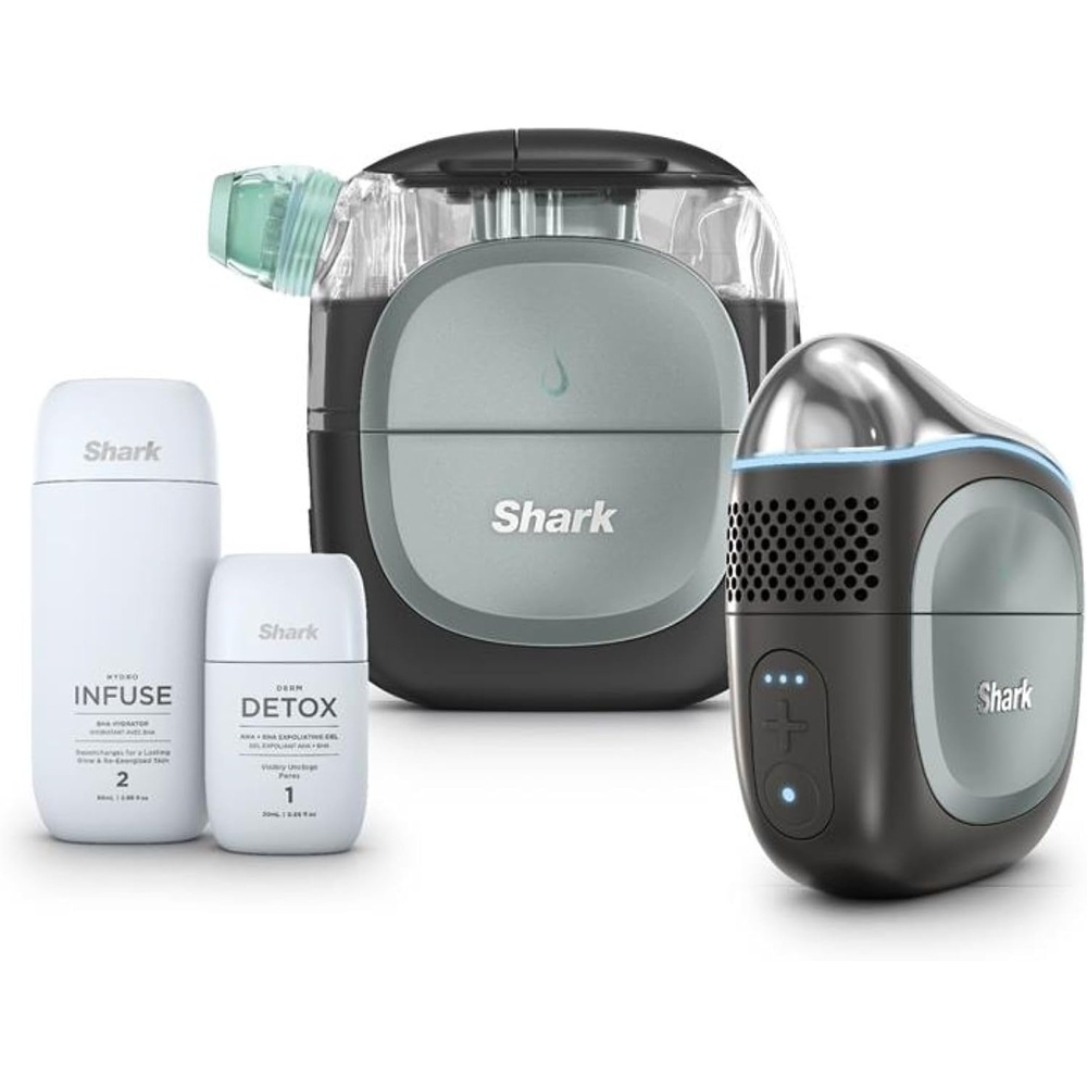 image:imageShark FacialPro Glow atHome HydroPowered Facial System with DePuffi Hot amp Cold Therapy  Professional Spa Skincare Device for Pore Cleansing Hydration amp Radiant Glow Black FH320BKBlack