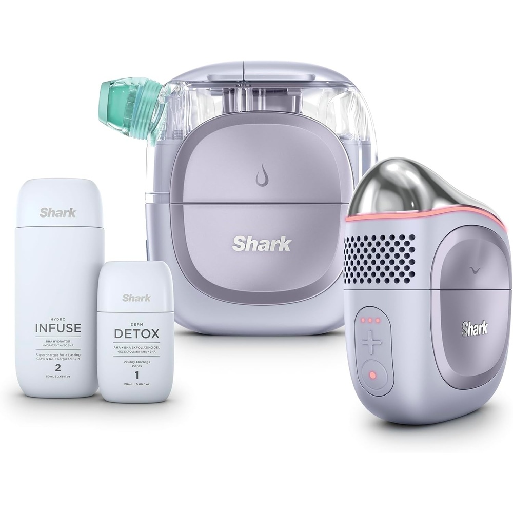 image:imageShark FacialPro Glow atHome HydroPowered Facial System with DePuffi Hot amp Cold Therapy  Professional Spa Skincare Device for Pore Cleansing Hydration amp Radiant Glow Black FH320BKLilac