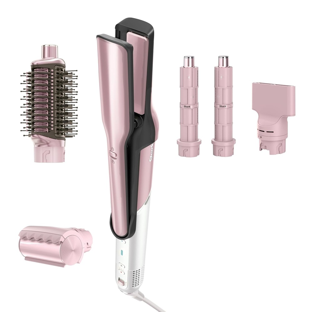 image:imageShark Glam Ceramic amp Powerful Air Styling amp Drying System with Silki Straightener amp Shark Glossi Air Glosser for Drying Curling Straightening amp Glossing Gold HD6051S Straight amp Wavy HairStraight  Wavy Hair Pink
