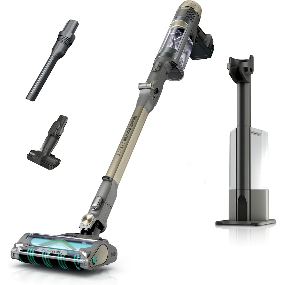 image:imageShark PowerDetect Pet Plus Clean amp Empty Cordless Stick Vacuum amp AutoEmpty System  Powerful Suction  HEPA  Carpet amp Hard Floor  Portable Stick Vacuum for Pet Hair  70Min Runtime  Gray  IP3253PowerDetect w AutoEmpty Premium