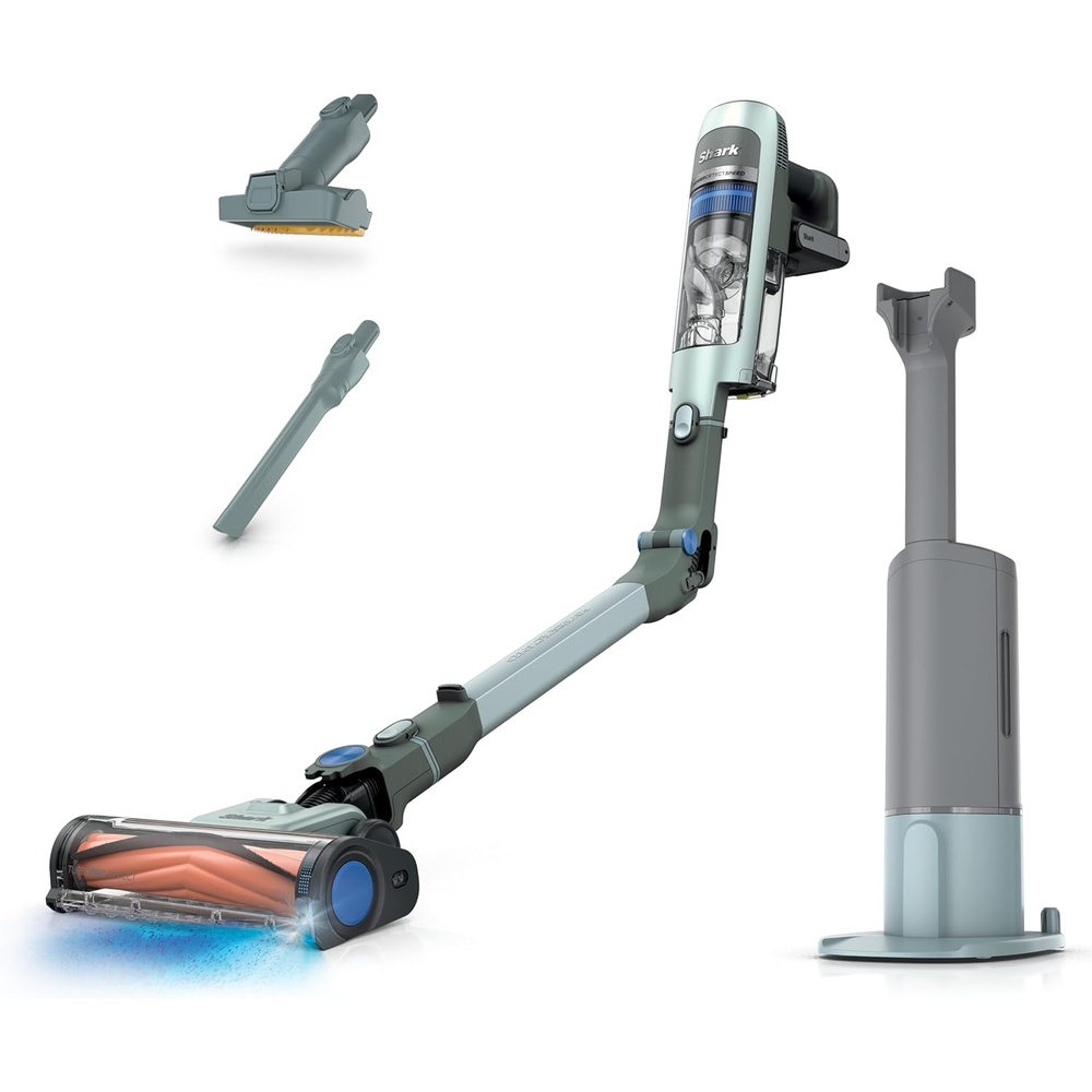 image:imageShark PowerDetect Speed Plus Clean amp Empty  Cordless Stick Vacuum Cleaner with AutoEmpty  Lightweight  Exclusive Pet Hair Accessories  Carpet Hard Floors  60Min Runtime  Frosted Sage  IA3243Frosted Sage Furfins Tool