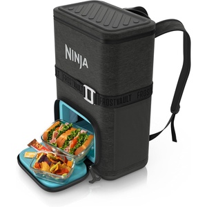 Ninja | Backpack Cooler | FrostVault Go 36 Can Soft Cooler | Leakproof Zipper with Built in Can Opener, 2 Ice Packs & Dry Storage Drawer | for Hiking, Camping & More | Birch Beige | FF136CS(Dark Grey)