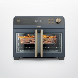 Ninja | French Door Premier Air fry Oven | 10-in-1 functions | 20.3-qt capacity | 5-qt Air Fry Basket, Sheet Pan, Wire Rack, Broil Rack | PFAS-free, Dishwasher-Safe Accessories | Cyberspace | FO101BL(Cyberspace)
