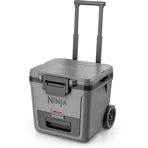 Ninja | FrostVault 30QT Cooler with Wheels | Insulated with Temp Dry Storage Drawer | Keeps Ice Cold for Days | for the Beach, Camping, Picnics & More | Daffodil Daze | FB230YL(Slate Gray)