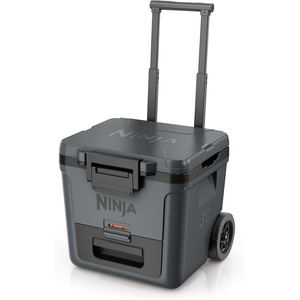 Ninja | FrostVault 30QT Cooler with Wheels | Insulated with Temp Dry Storage Drawer | Keeps Ice Cold for Days | for the Beach, Camping, Picnics & More | Daffodil Daze | FB230YL(Charcoal Grey)