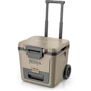 Ninja | FrostVault 30QT Cooler with Wheels | Insulated with Temp Dry Storage Drawer | Keeps Ice Cold for Days | for the Beach, Camping, Picnics & More | Daffodil Daze | FB230YL(Birch Beige)