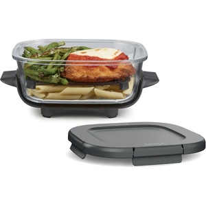 Ninja 2.5-QT CleanCrisp™ Glass Container & Storage lid, Compatible with Ninja Crispi FN101 & AS101 Portable Cooking System, Microwave, Freezer and Dishwasher Safe, PFAS and PTFE Free, XSKSFNMED(6 Cup)