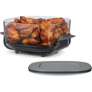 Ninja 2.5-QT CleanCrisp™ Glass Container & Storage lid, Compatible with Ninja Crispi FN101 & AS101 Portable Cooking System, Microwave, Freezer and Dishwasher Safe, PFAS and PTFE Free, XSKSFNMED(4 QT)