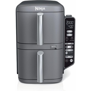 Ninja Air Fryer, 8 QT DoubleStack 2-Basket, Space Saving Design, Cooks 2lb Chicken Wings, Feeds up to 6 People, 6-in1 Air Fryer, Roast, Bake & More, Easy to Clean, Dishwasher Safe Parts, Black, SL201(10.0 Qt)