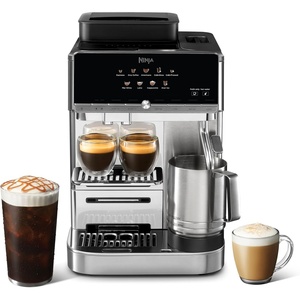 Ninja AutoBarista Fully Automatic Espresso Machine | 10 One Touch Hot & Iced Drink Options, Built-in Coffee Grinder, Milk Frother | Easy Self-Clean | Latte, Cappuccino, Cold Brew – AE1001