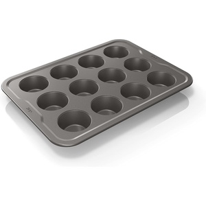 Ninja B30212 Foodi NeverStick Premium 12 Cup Muffin Pan, Nonstick, Oven Safe up to 500⁰F, Dishwasher Safe, Grey(12 Muffin Pan)