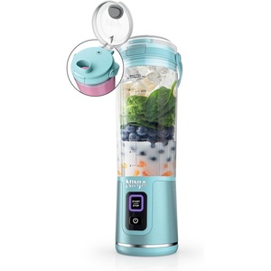 Ninja BC151PR Blast Portable Blender, Cordless, 18oz. Vessel, Personal Blender-for Shakes & Smoothies, BPA Free, Leakproof-Lid & Sip Spout, USB-C Rechargeable, Dishwasher Safe Parts, Passion Fruit(Aqua)