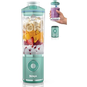 Ninja Blast Max, Portable & Personal Blender + Twist & Go, Smoothie, Blend, Ice Crush, 3 Programs, Cordless, 22 oz removable Vessel, Dishwasher Safe, Leakproof, Grey, BC251GY(Sea Glass + Blue)