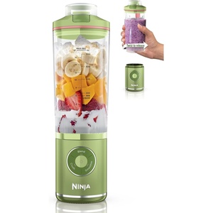 Ninja Blast Max, Portable & Personal Blender + Twist & Go, Smoothie, Blend, Ice Crush, 3 Programs, Cordless, 22 oz removable Vessel, Dishwasher Safe, Leakproof, Grey, BC251GY(Moss Green)