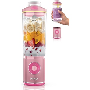 Ninja Blast Max, Portable & Personal Blender + Twist & Go, Smoothie, Blend, Ice Crush, 3 Programs, Cordless, 22 oz removable Vessel, Dishwasher Safe, Leakproof, Grey, BC251GY(Pink Lemon)