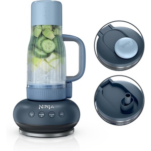 Ninja Blendboss™ | Personal Blender for Smoothies & Frozen Drinks | 26oz Travel Tumbler with LeakProof Lid, Chug Spout & Detachable Straw | Auto-iQ Technology | Blue Raspberry | DB351BL(Cyberspace)