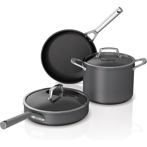 Ninja C35000W Foodi NeverStick Premium Hard-Anodized 5-Piece Cookware Set , Black(Premium)