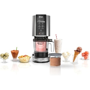 Ninja CREAMi Deluxe Ice Cream Maker | 11-in-1 Create Frozen Desserts, Sorbet, Milkshakes, Yogurt & More | Includes 2 Dishwasher Safe XL 24 Oz. Tubs with storage lids | Silver | NC501(CREAMi 7-in-1 w/ 2 Pints)