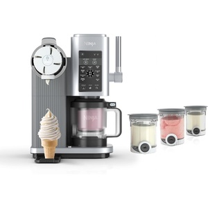 Ninja CREAMi Scoop & Swirl Ice Cream and Soft Serve Maker, Oprah’s Favorite Things 2025, 13 Programs, Soft Serve Handle & (4) CREAMi 2-in-1 16oz Pints, Gift for Kids & ALL ages, NC701(CREAMi Swirl + (4) 16 oz. Pints)