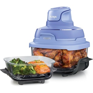 Ninja Crispi 4-in-1 Glass Air Fryer | 450°F | Non-Toxic | 4QT & 6-Cup Glass Containers w/Lids | Microwave, Freezer, Dishwasher Safe | Max Crisp, Air Fry, Bake, Recrisp | Frosted Lilac | FN101PR(Frosted Lilac)