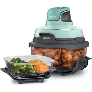 Ninja Crispi 4-in-1 Glass Air Fryer | 450°F | Non-Toxic | 4QT & 6-Cup Glass Containers w/Lids | Microwave, Freezer, Dishwasher Safe | Max Crisp, Air Fry, Bake, Recrisp | Mint | FN101MT